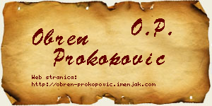 Obren Prokopović vizit kartica